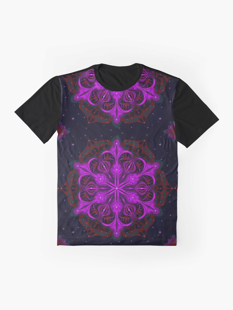 Alternate view of Spaceborne Orchid Snowflake Graphic T-Shirt