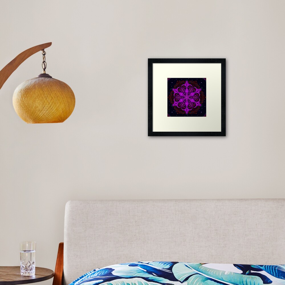 Spaceborne Orchid Snowflake Framed Art Print