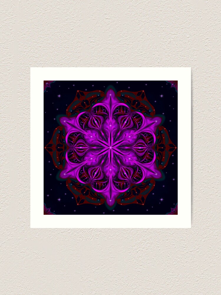 Alternate view of Spaceborne Orchid Snowflake Art Print