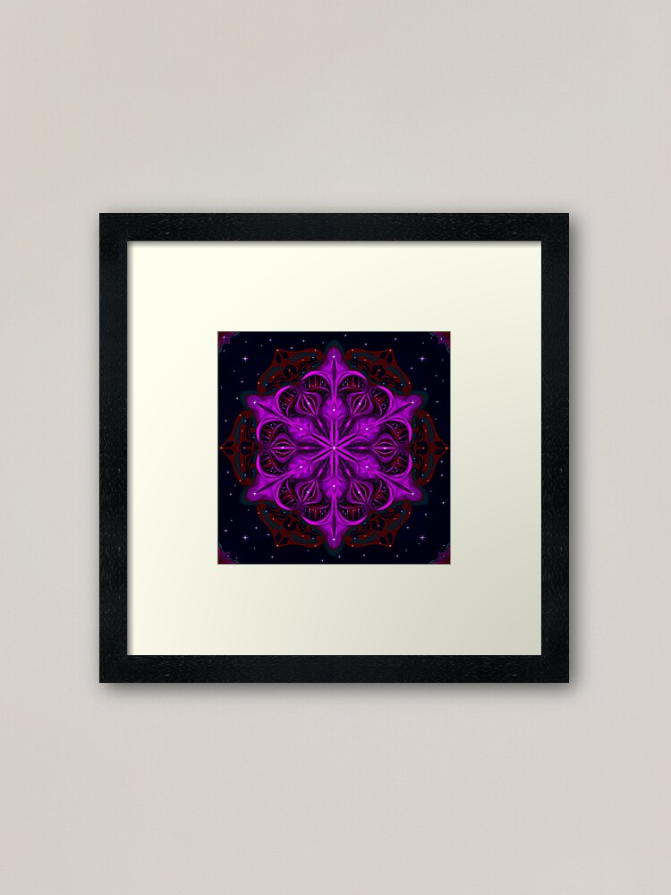 Alternate view of Spaceborne Orchid Snowflake Framed Art Print