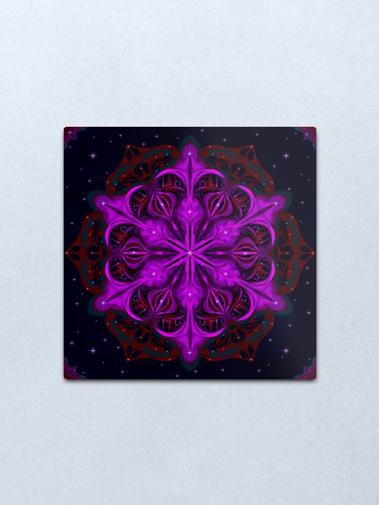 Alternate view of Spaceborne Orchid Snowflake Metal Print