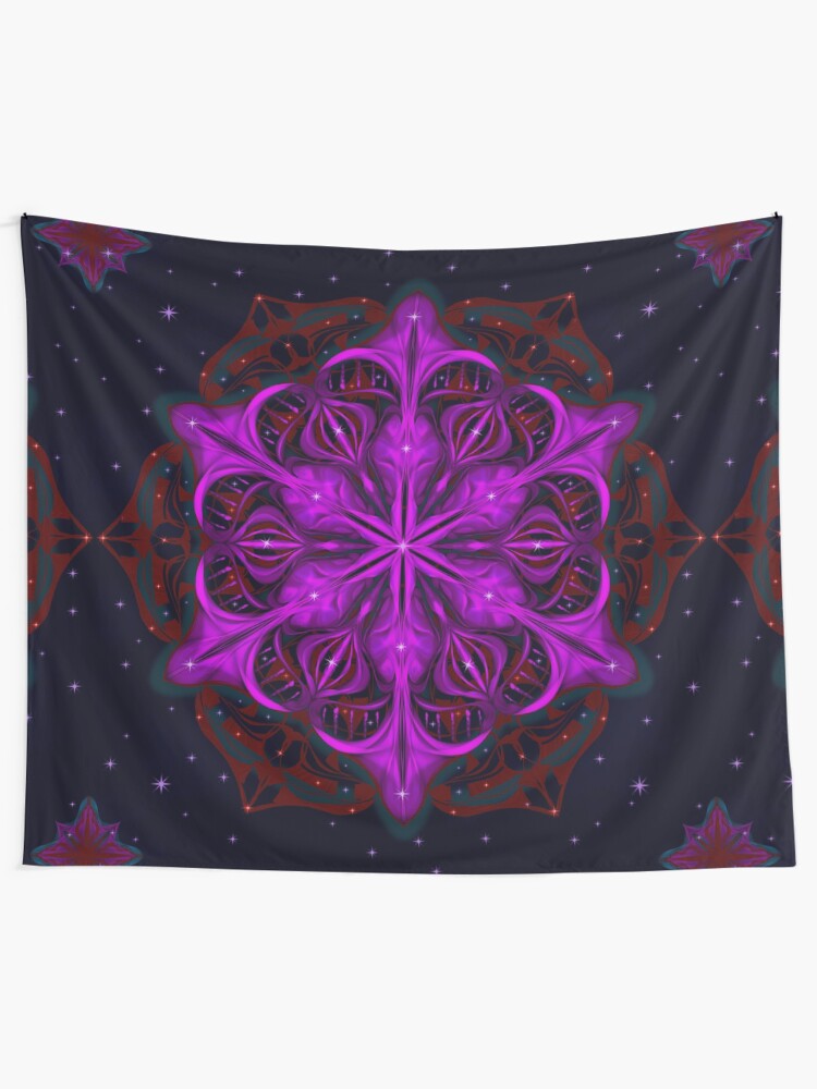 Alternate view of Spaceborne Orchid Snowflake Tapestry