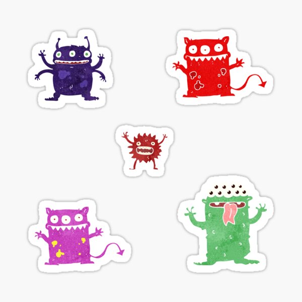 Item preview, Five Colorful Monsters designed and sold by Designs24U.