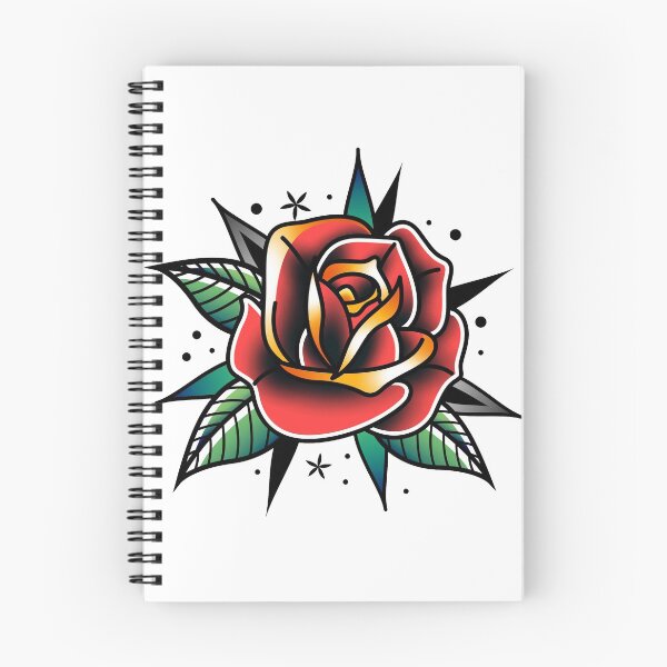 Item preview, traditional old school tattoo rose designed and sold by Adamova.