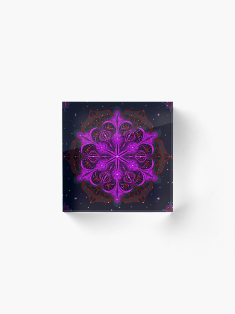 Alternate view of Spaceborne Orchid Snowflake Acrylic Block