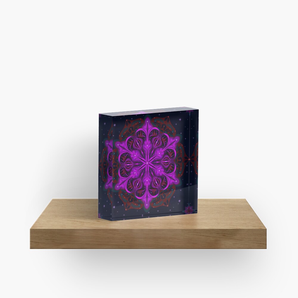 Spaceborne Orchid Snowflake Acrylic Block