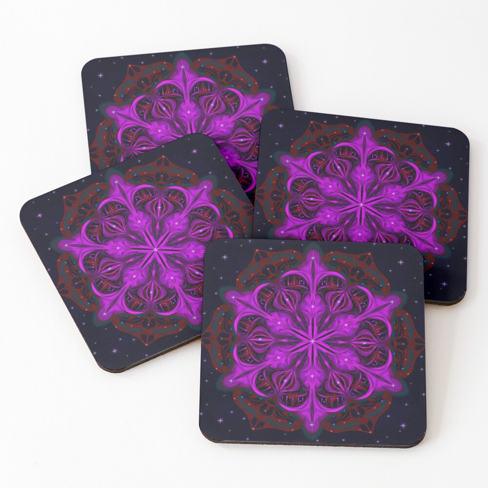 Spaceborne Orchid Snowflake Coasters (Set of 4)