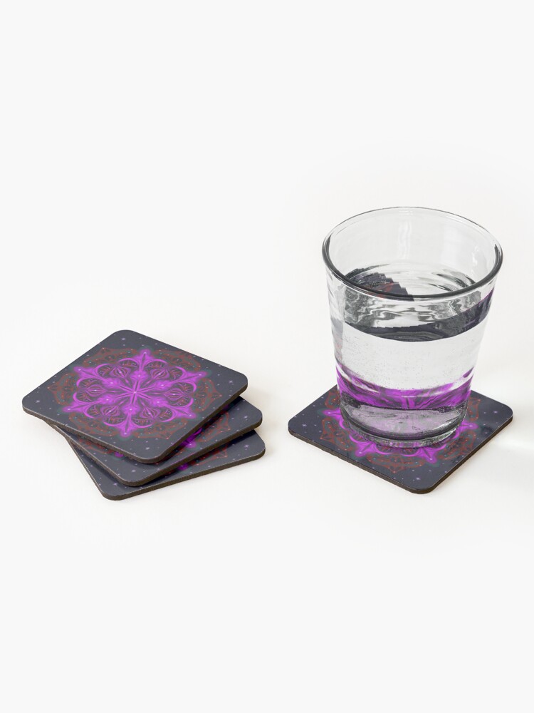 Alternate view of Spaceborne Orchid Snowflake Coasters (Set of 4)