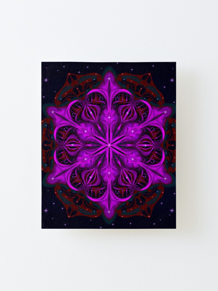 Alternate view of Spaceborne Orchid Snowflake Mounted Print