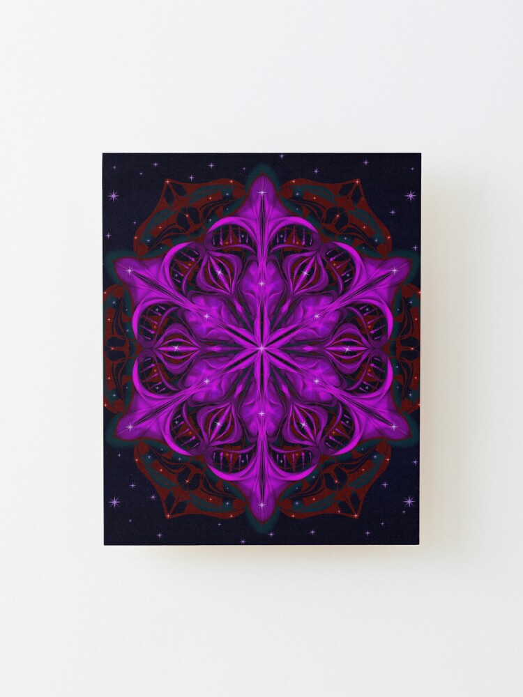 Alternate view of Spaceborne Orchid Snowflake Mounted Print