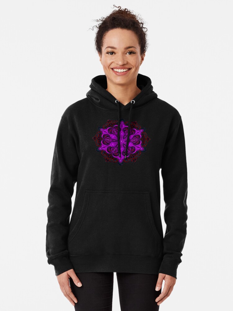 Alternate view of Spaceborne Orchid Snowflake Pullover Hoodie