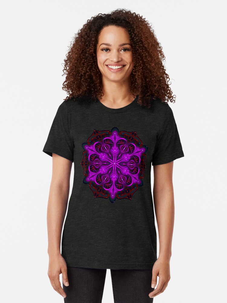 Alternate view of Spaceborne Orchid Snowflake Tri-blend T-Shirt