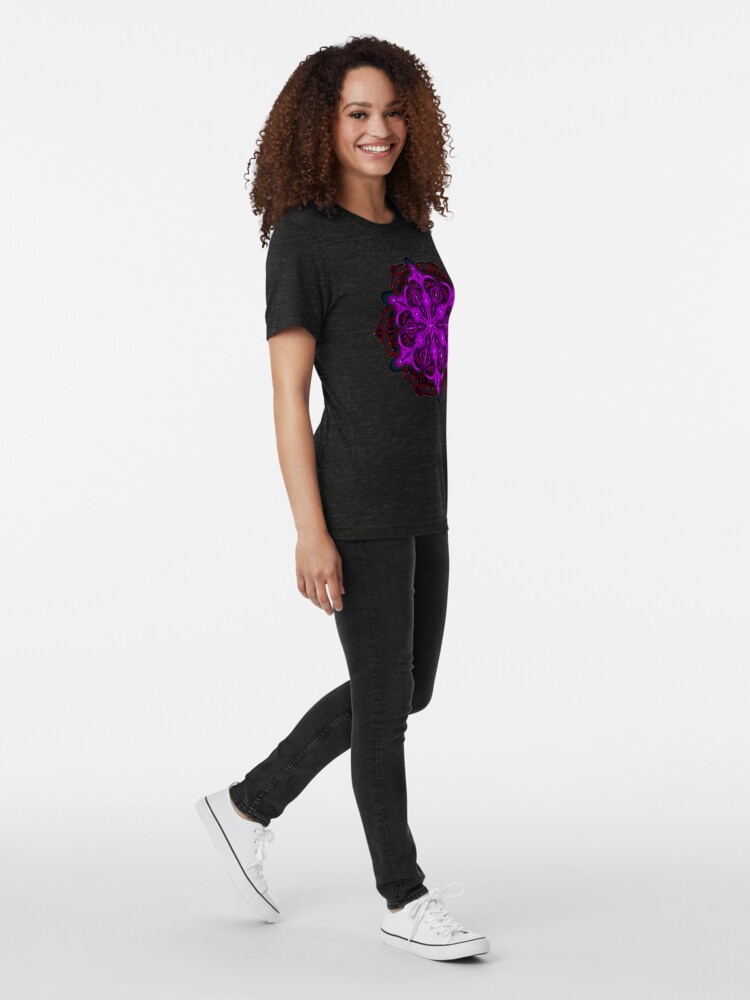 Alternate view of Spaceborne Orchid Snowflake Tri-blend T-Shirt