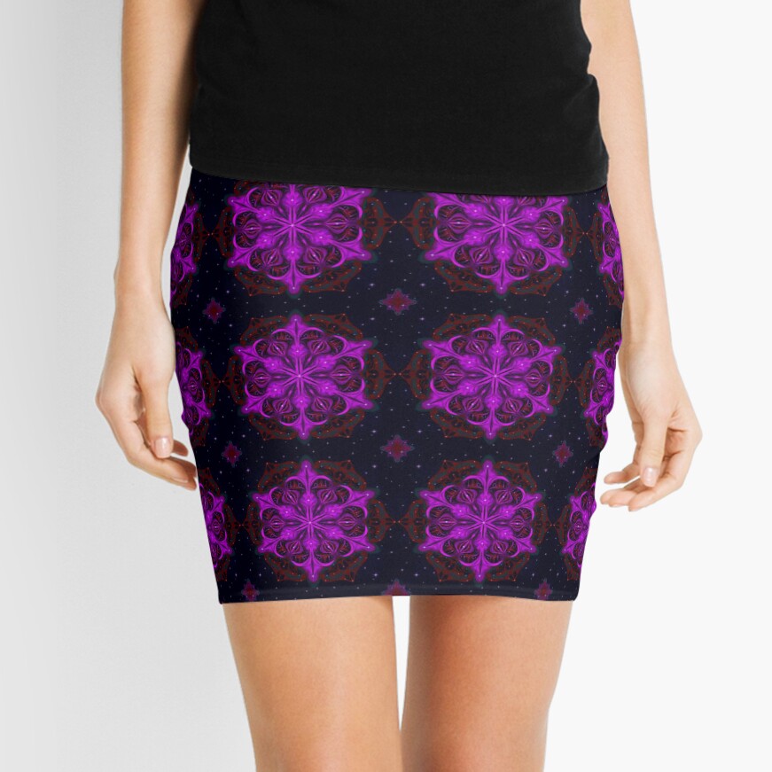 Spaceborne Orchid Snowflake Mini Skirt