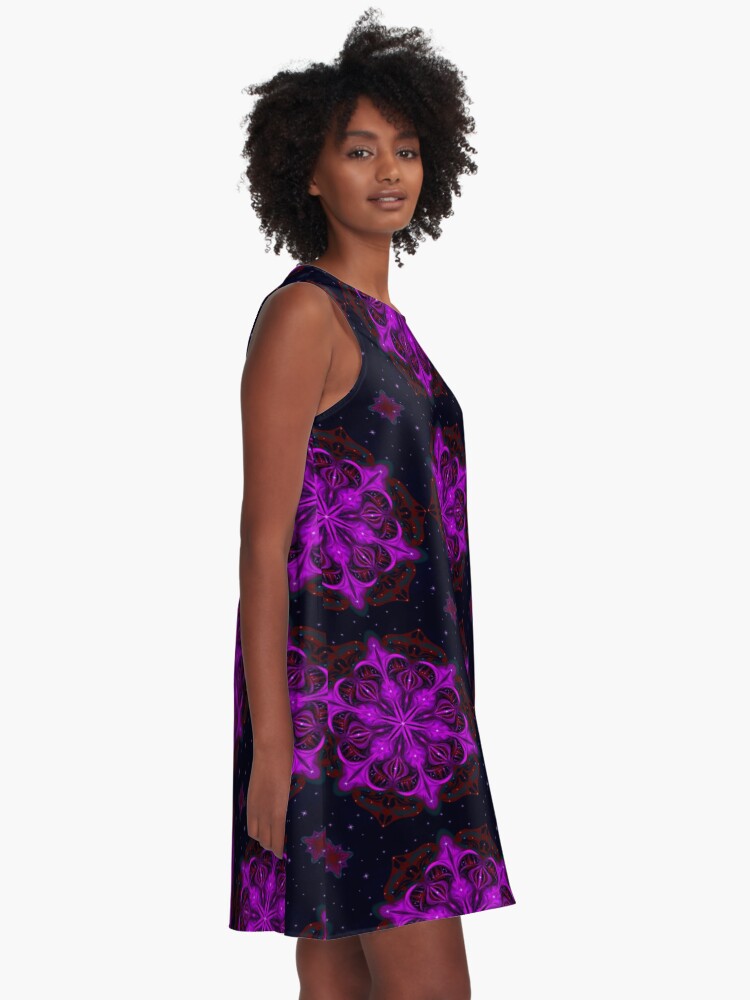 Alternate view of Spaceborne Orchid Snowflake A-Line Dress