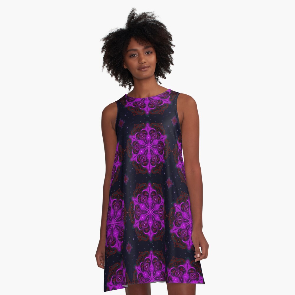 Spaceborne Orchid Snowflake A-Line Dress