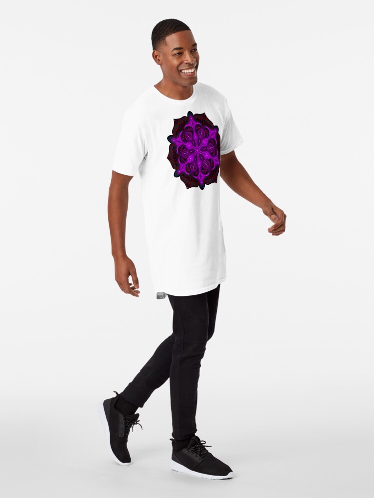 Alternate view of Spaceborne Orchid Snowflake Long T-Shirt