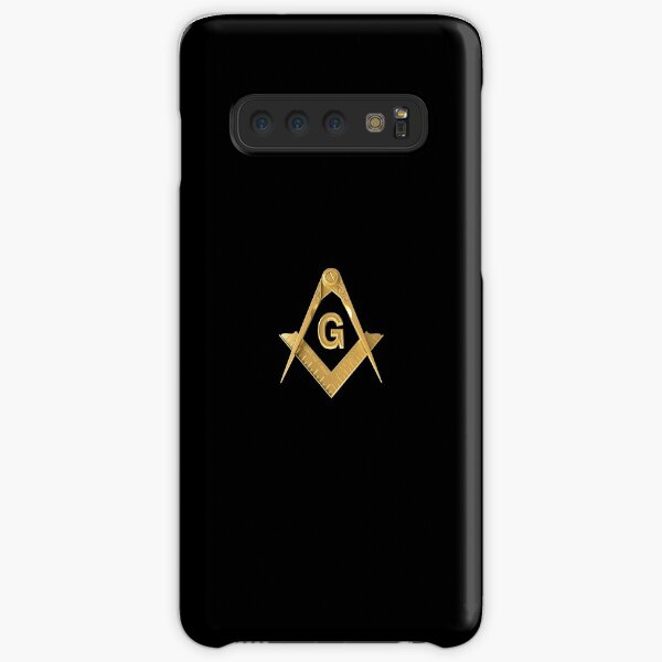 Freemason Gold Square & Compass Black Background Masonic Samsung Galaxy Snap Case