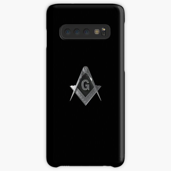 Freemason Silver Square & Compass Black Background Masonic Samsung Galaxy Snap Case
