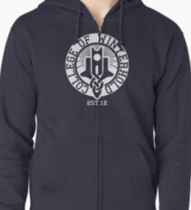 Hochschule Winterhold Est. 1E (weiß) Hoodie mit Reißverschluss