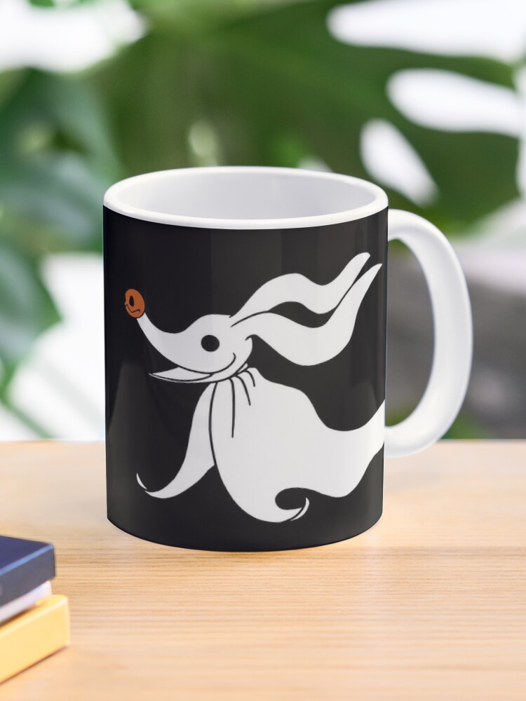 Coffee Mug, Zero - Nightmare Before Christmas, Skellington, Pumpkin King, White, Grin, Evil, Halloween, Christmas, Finkelstein, Dog, Ghost, Nose designed and sold by CanisPicta