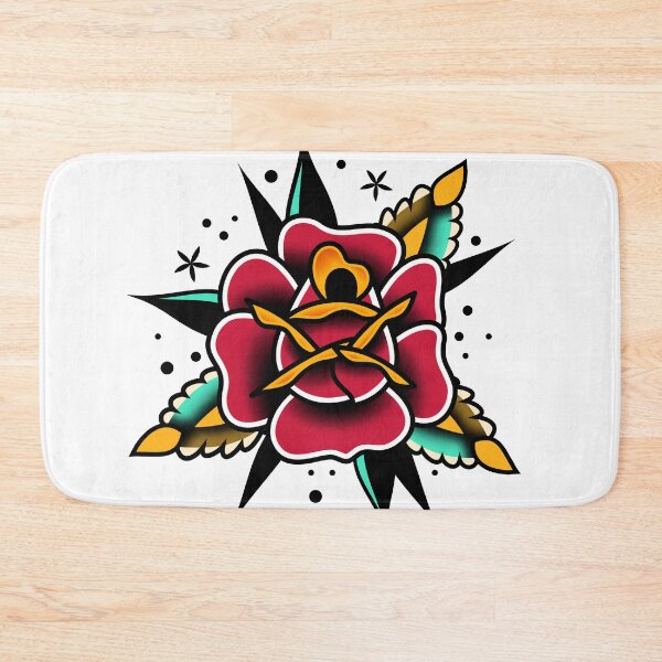 Item preview, traditional old school tattoo rose designed and sold by Adamova.