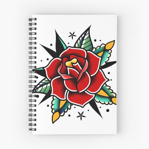 Item preview, traditional old school tattoo rose designed and sold by Adamova.