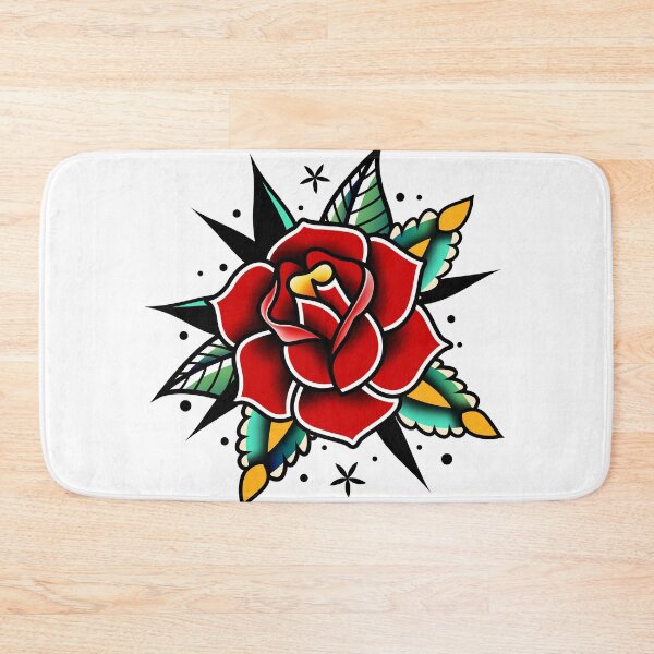 Item preview, traditional old school tattoo rose designed and sold by Adamova.