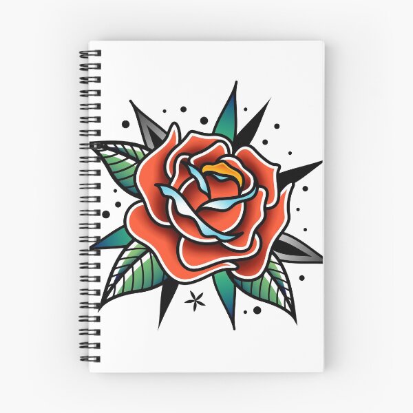 Item preview, traditional old school tattoo rose designed and sold by Adamova.