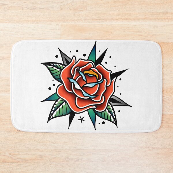 Item preview, traditional old school tattoo rose designed and sold by Adamova.