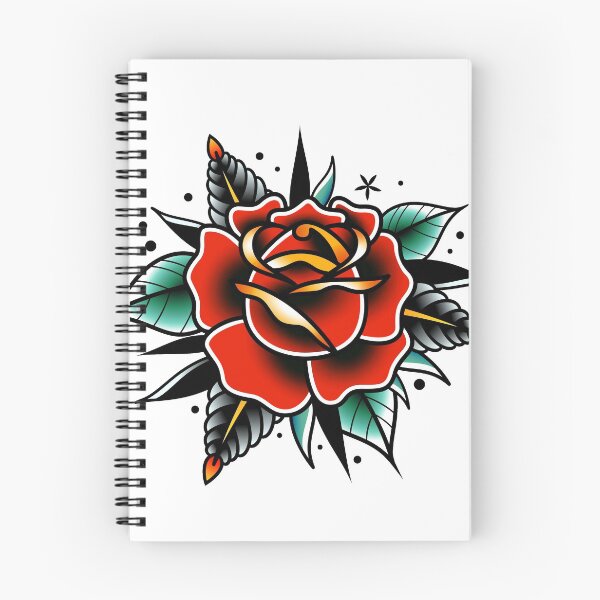 Item preview, traditional old school tattoo rose designed and sold by Adamova.