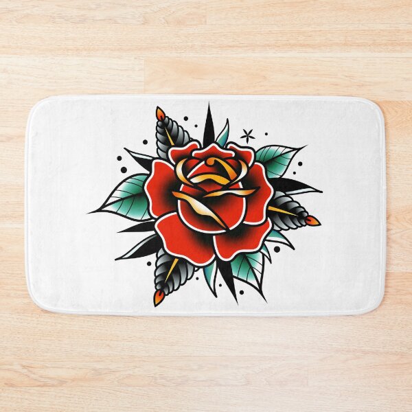 Item preview, traditional old school tattoo rose designed and sold by Adamova.