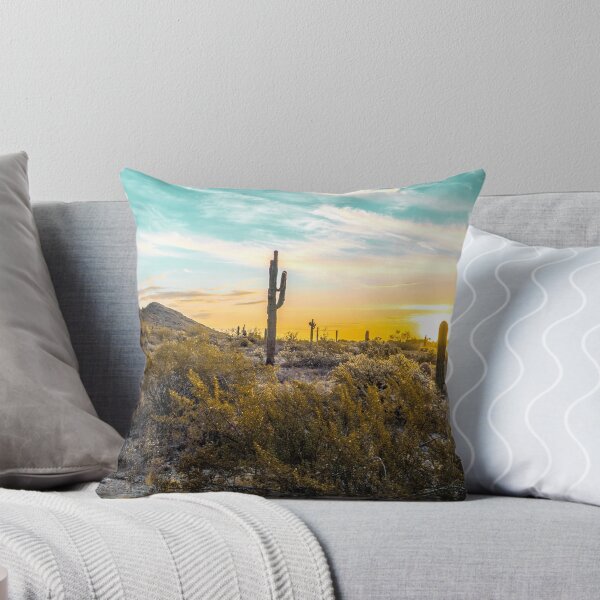 Item preview, Desert Sunrise // Picture of Saguaro Cactus and a Teal Blue Sky in the Desert designed and sold by desertxpalm.