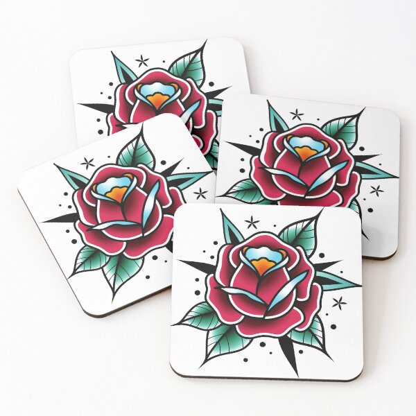 Item preview, traditional old school tattoo rose designed and sold by Adamova.
