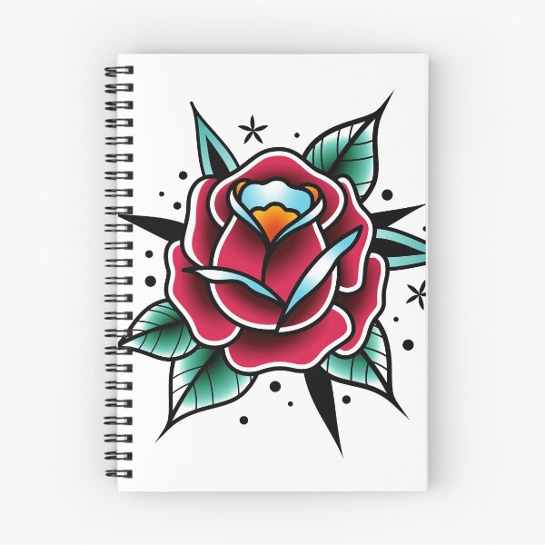 Item preview, traditional old school tattoo rose designed and sold by Adamova.