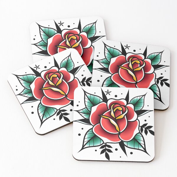 Item preview, traditional old school tattoo rose designed and sold by Adamova.