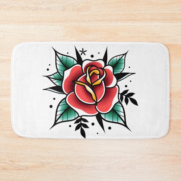 Item preview, traditional old school tattoo rose designed and sold by Adamova.
