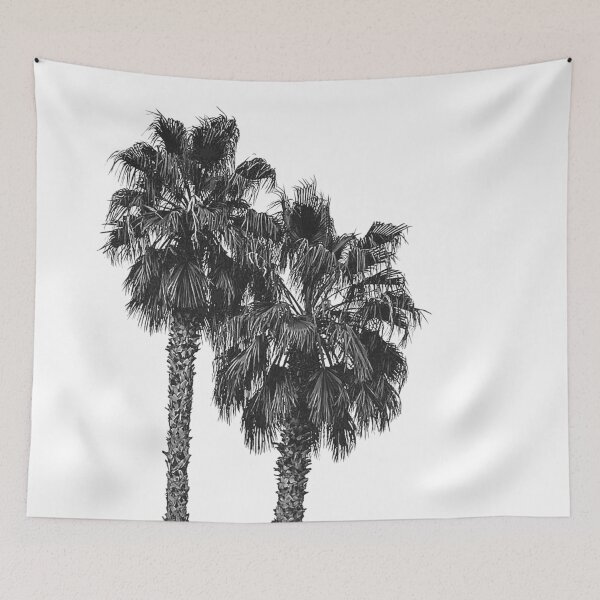 Item preview, Dos Palmeras // Picture of Black and White Palm Trees a Minimal Landscape of the Tropics designed and sold by desertxpalm.