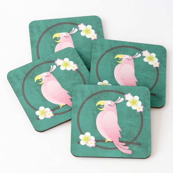 Item preview, Tiki Birds - Pink on Teal designed and sold by drxgonfly.