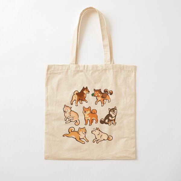 shibes in blue Cotton Tote Bag