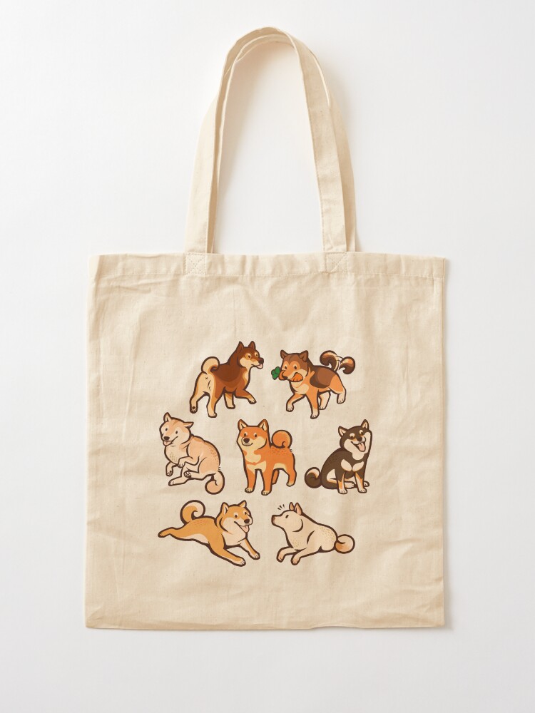Alternate view of shibes in blue Tote Bag