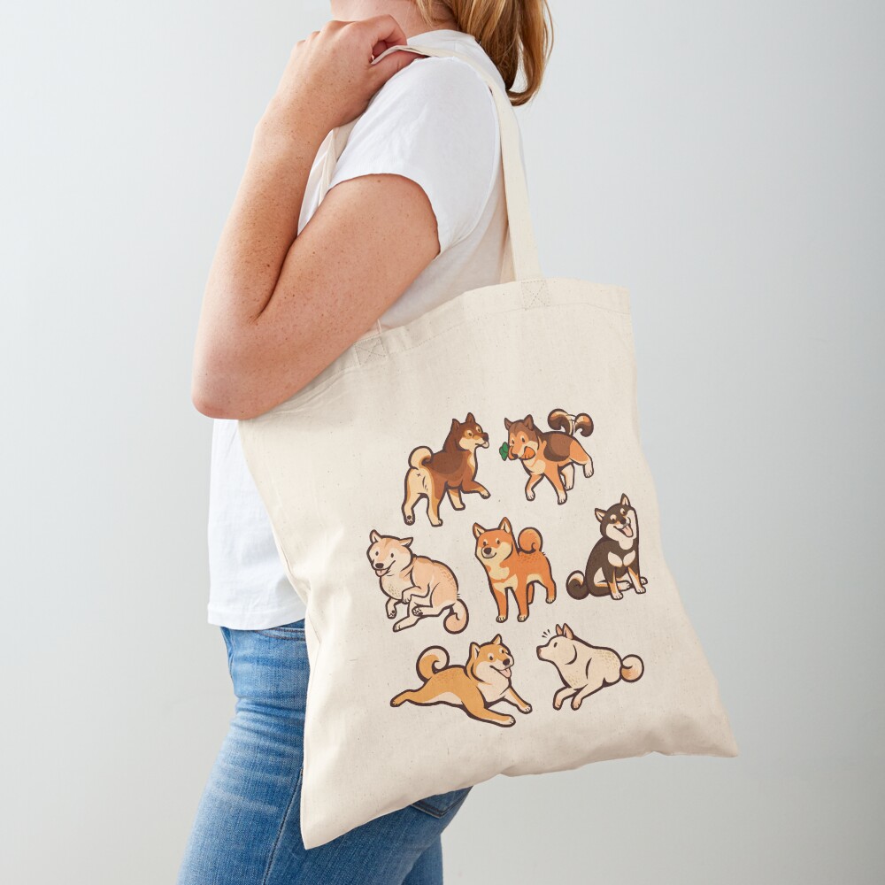 shibes in blue Tote Bag
