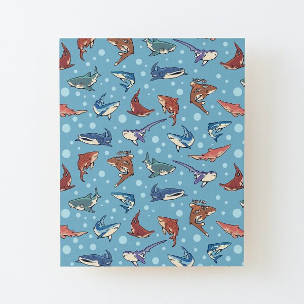 Requins dans le bleu clair Impression montée sur bois