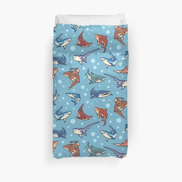 Requins dans le bleu clair Housse de couette