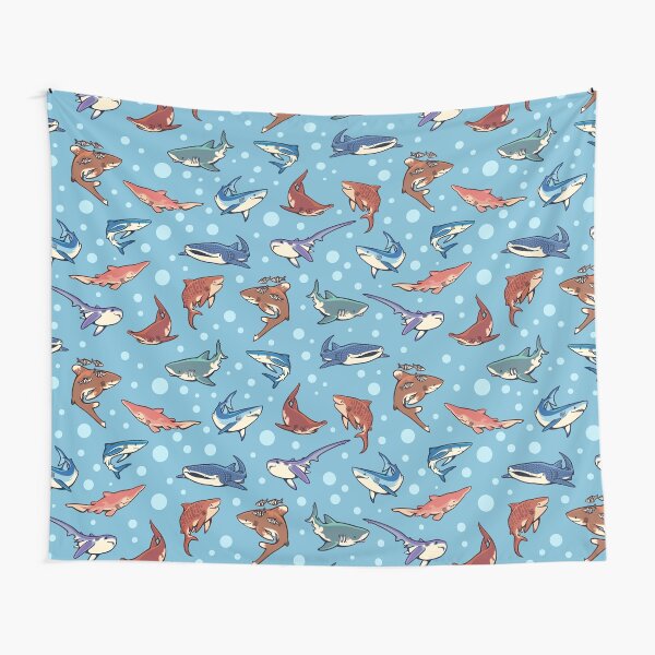 Sharks in the light blue Tapestry