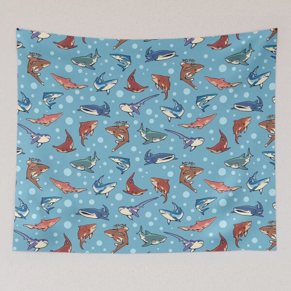 Item preview, Sharks in the light blue designed and sold by Colordrilos.