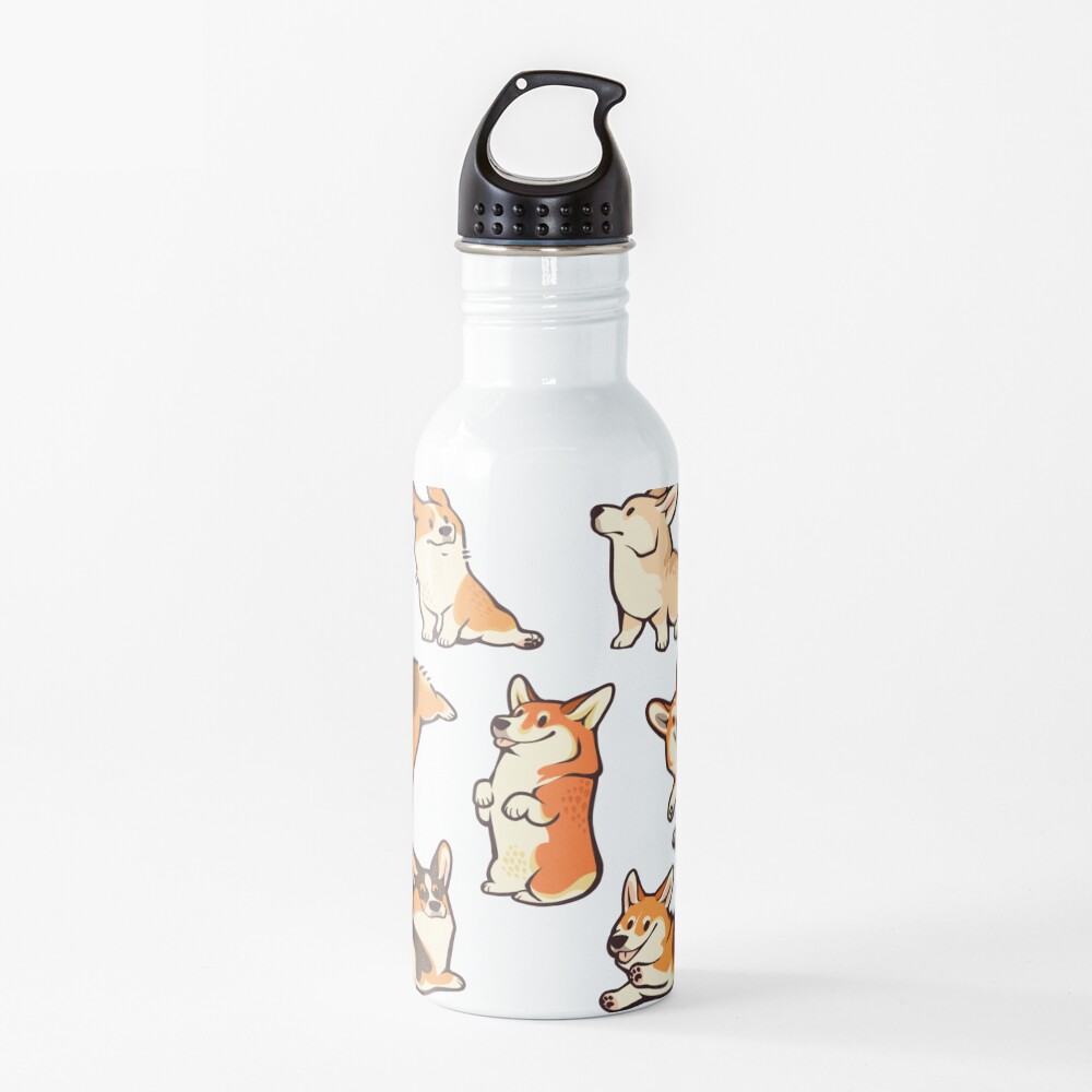 Jolly corgis in green Water Bottle
