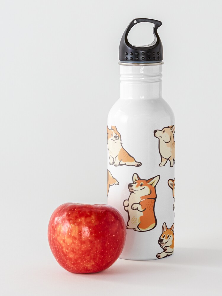 Alternate view of Jolly corgis in green Water Bottle