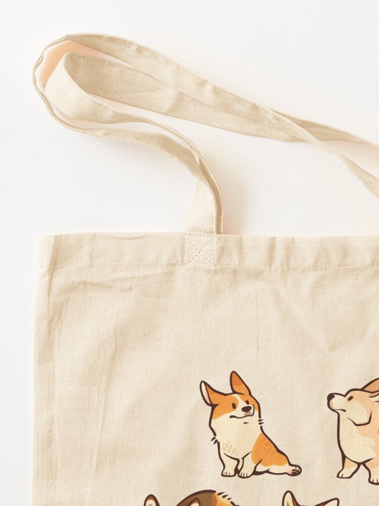 Alternate view of Jolly corgis in green Tote Bag