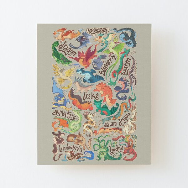 Mini dragon compendium Wood Mounted Print